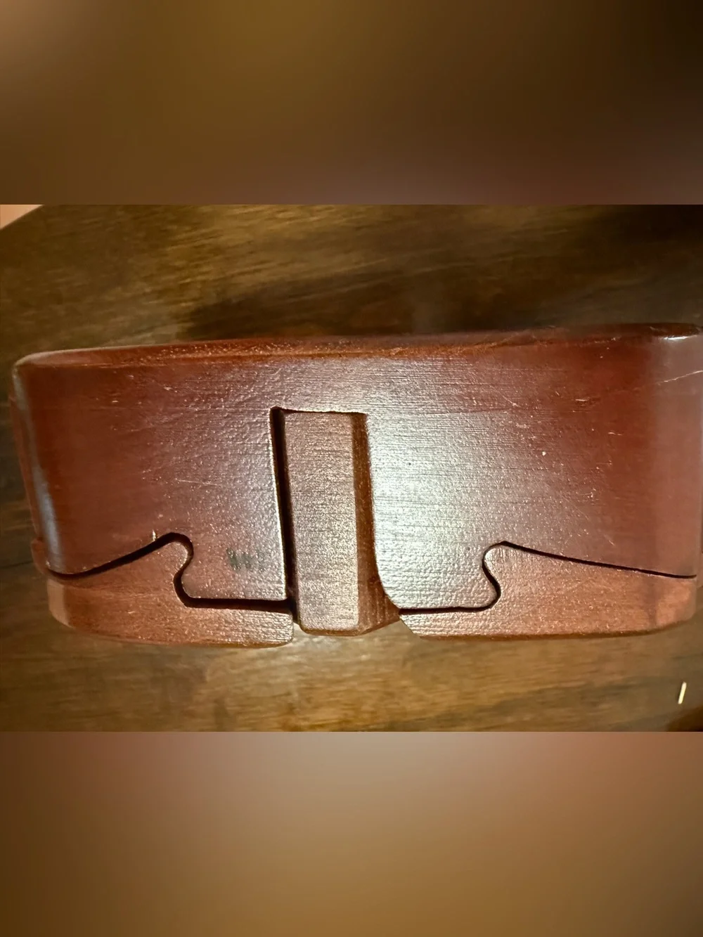 Cat Secret puzzle Box Stash Trinket carved wood Art Two Cats Velvet Lined